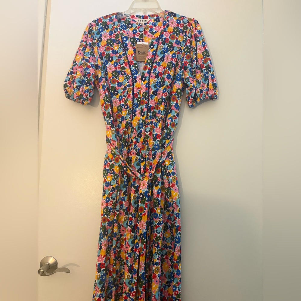 Boden Vibrant Floral Midi Dress
